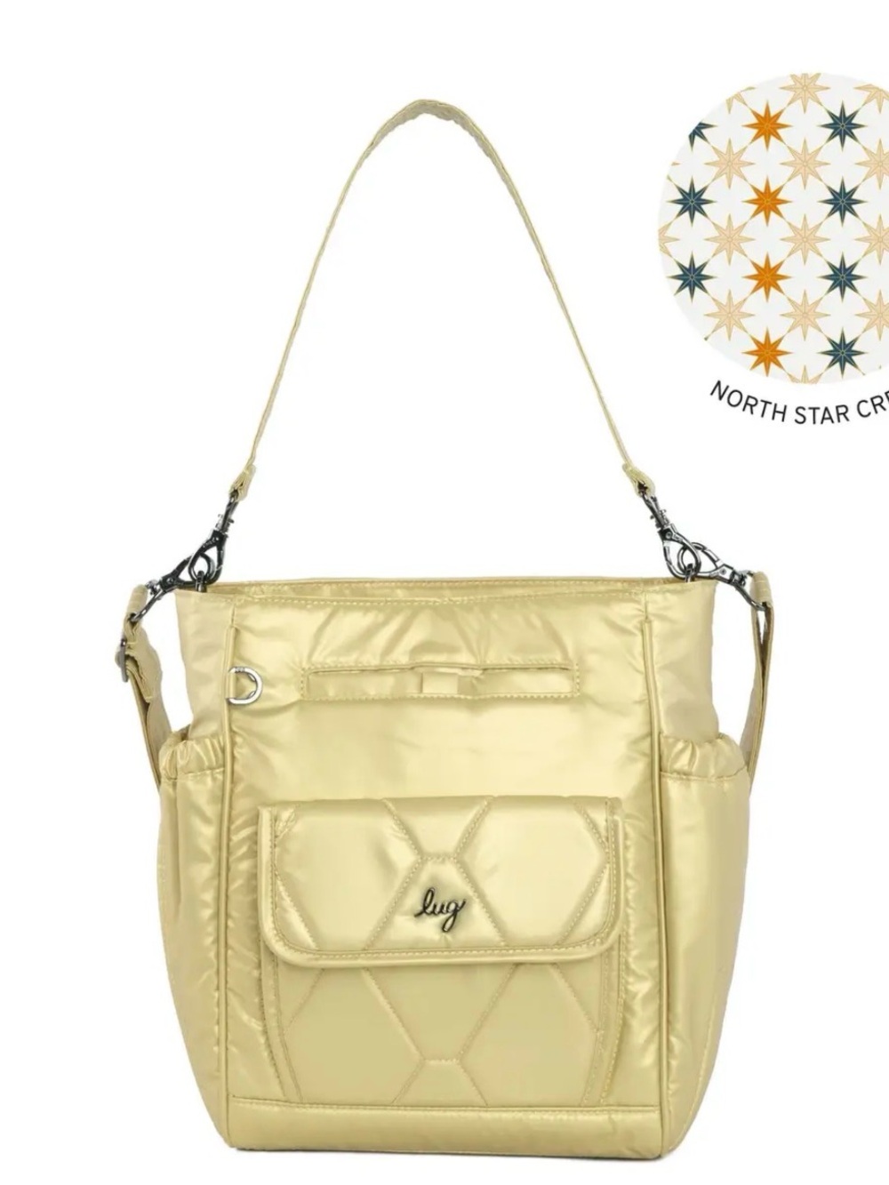NWT Toss Shoulder Bag with Crossbody Strap metallic gold purse travel